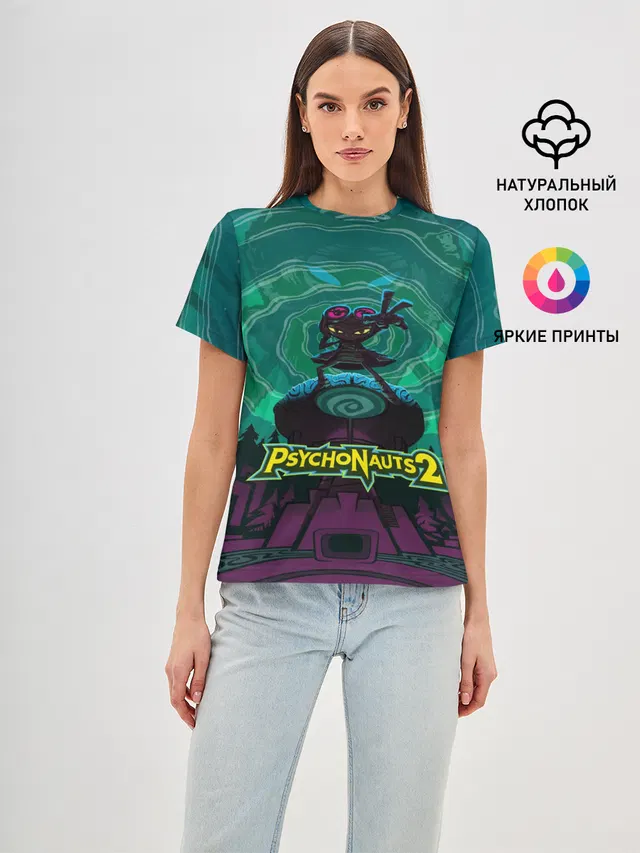 Женская базовая футболка с принтом «Разные игры — PsychoNauts 2 Рас»