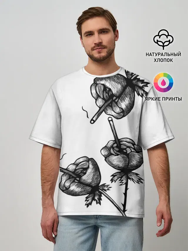 Мужская футболка оверсайз