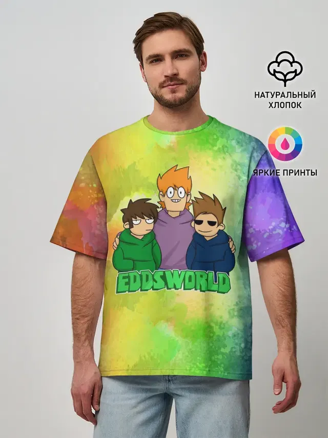 Мужская футболка оверсайз с принтом «Eddsworld — EDDSWORLD 3»