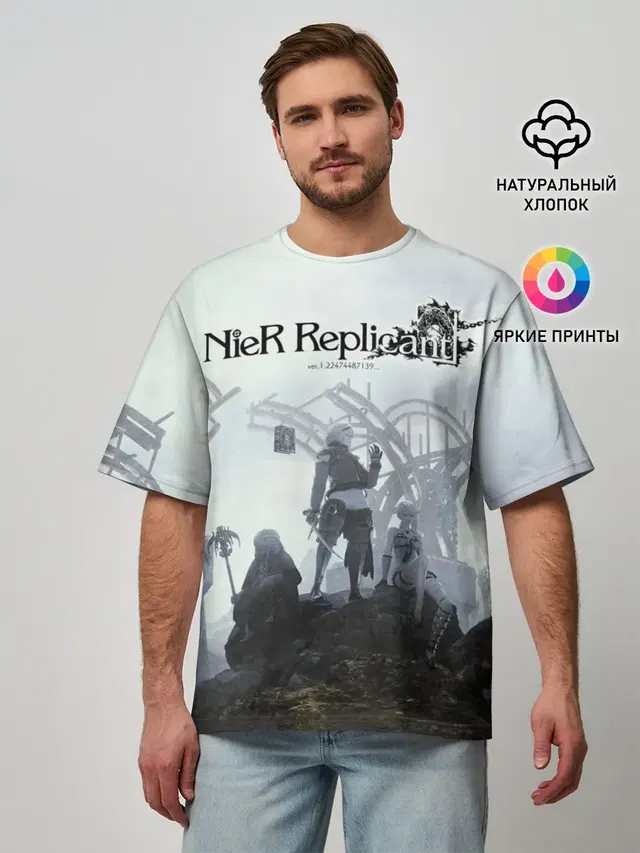 Мужская футболка оверсайз с принтом «Nier — NieR Replicant»
