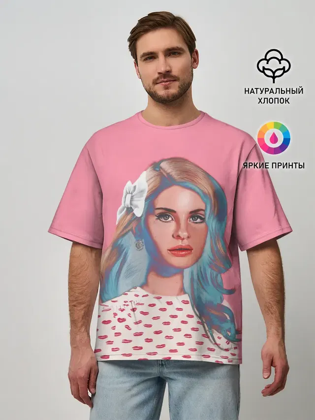 Мужская футболка оверсайз с принтом «Lana Del Rey — Sweet Lana»