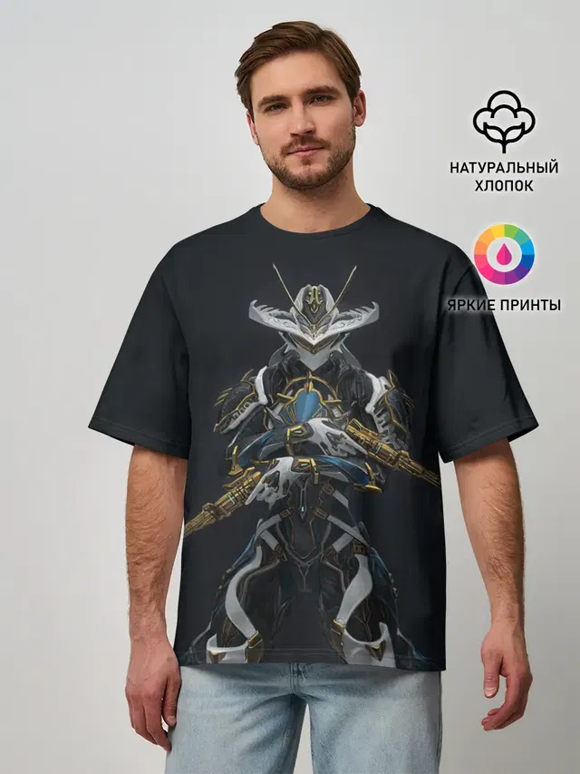Мужская футболка оверсайз с принтом «Warframe — warframe game»