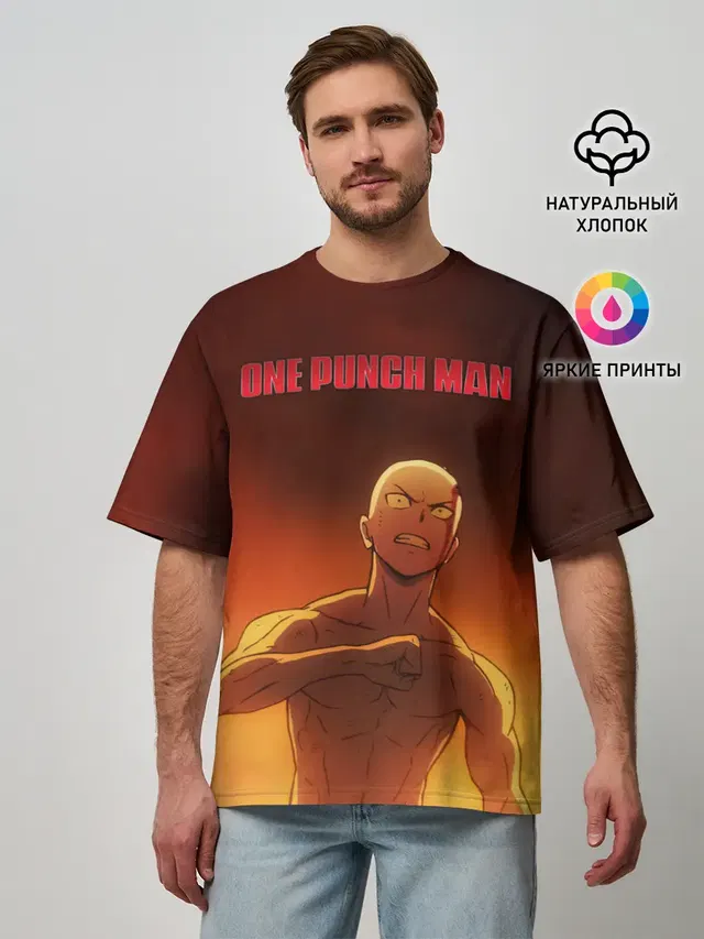 Сайтама в огне One Punch-Man