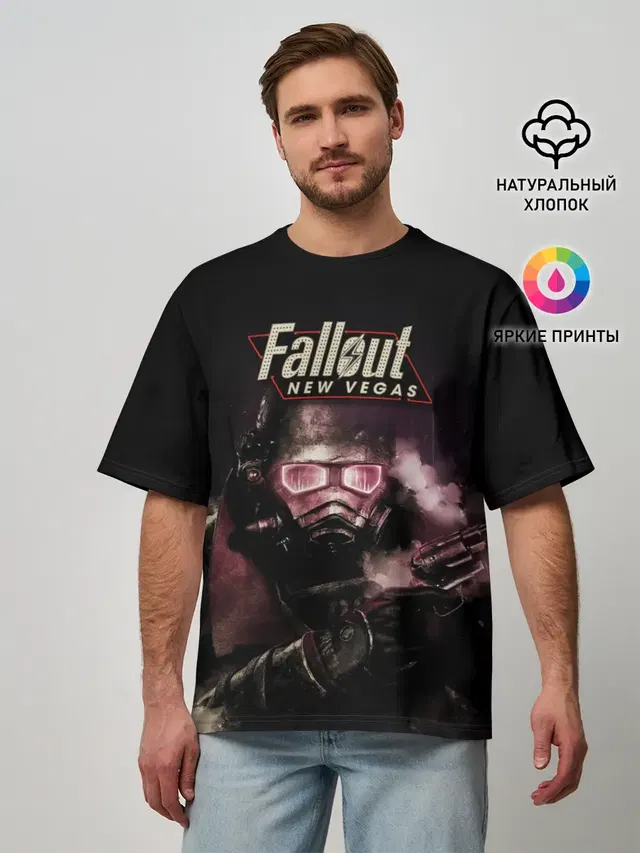 Мужская футболка оверсайз с принтом «Fallout — Фаллаут Нью Вегас»