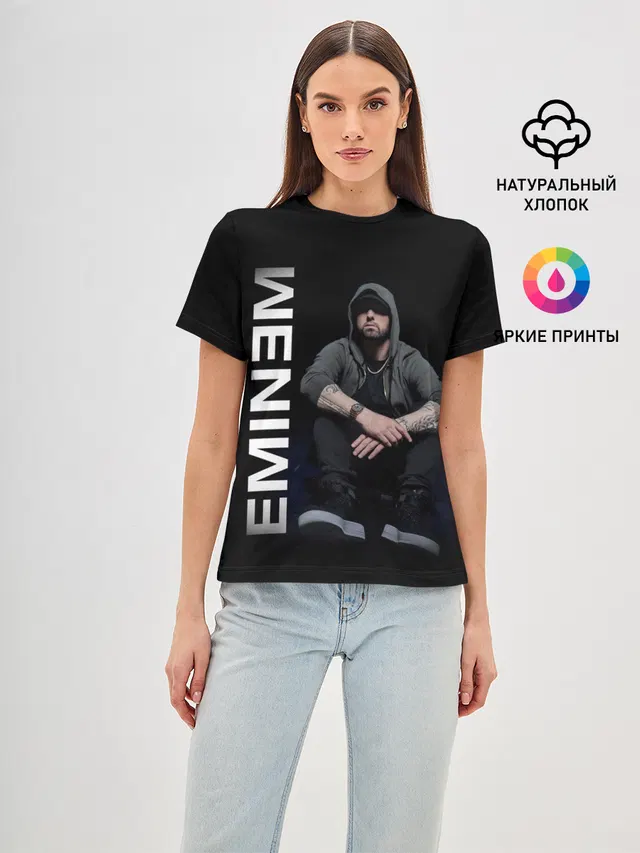 Женская базовая футболка с принтом «Eminem»