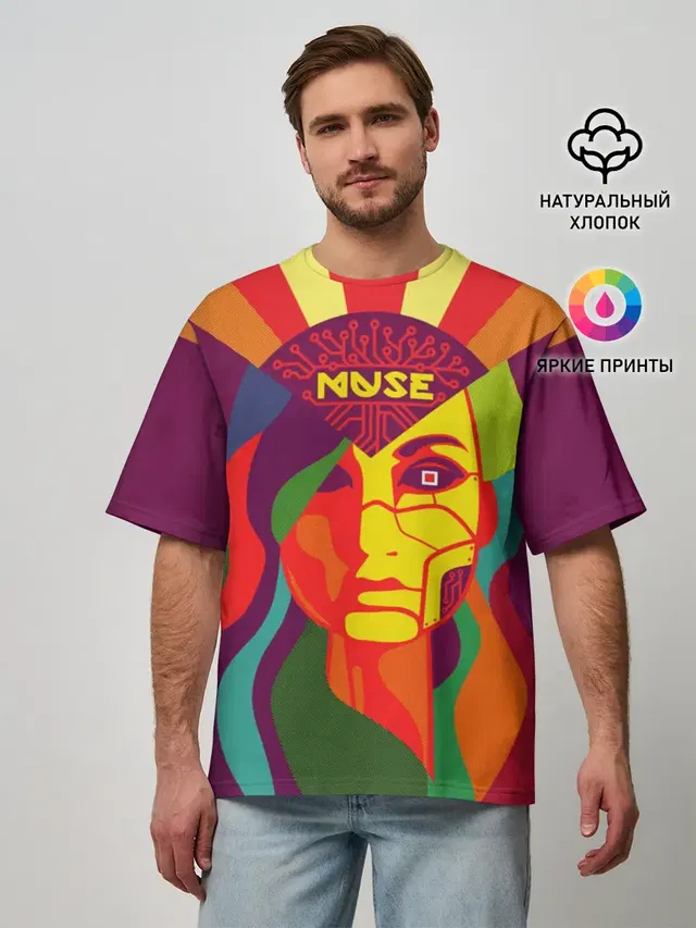 Мужская футболка оверсайз с принтом «Muse»