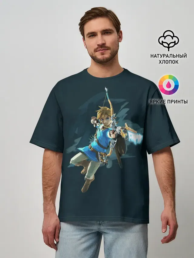Мужская футболка оверсайз с принтом «The Legend of Zelda»