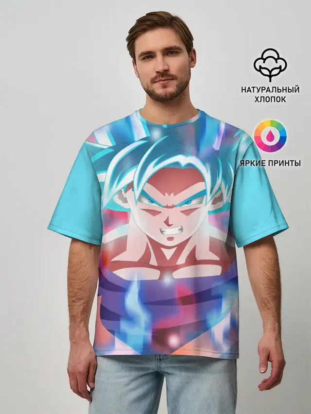 Мужская футболка оверсайз с принтом «Dragon ball — Гоку»
