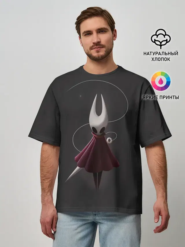 Мужская футболка оверсайз с принтом «Hornet (Hollow Knight)»