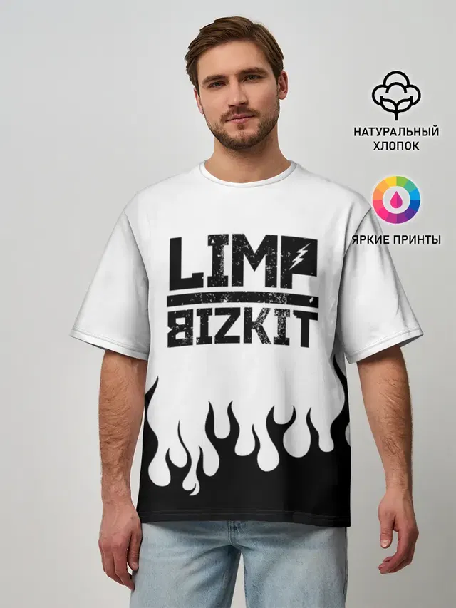 Мужская футболка оверсайз с принтом «Limp Bizkit»