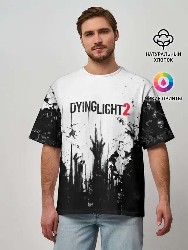 Мужская футболка оверсайз с принтом «Dying Light — Dying Light 2»