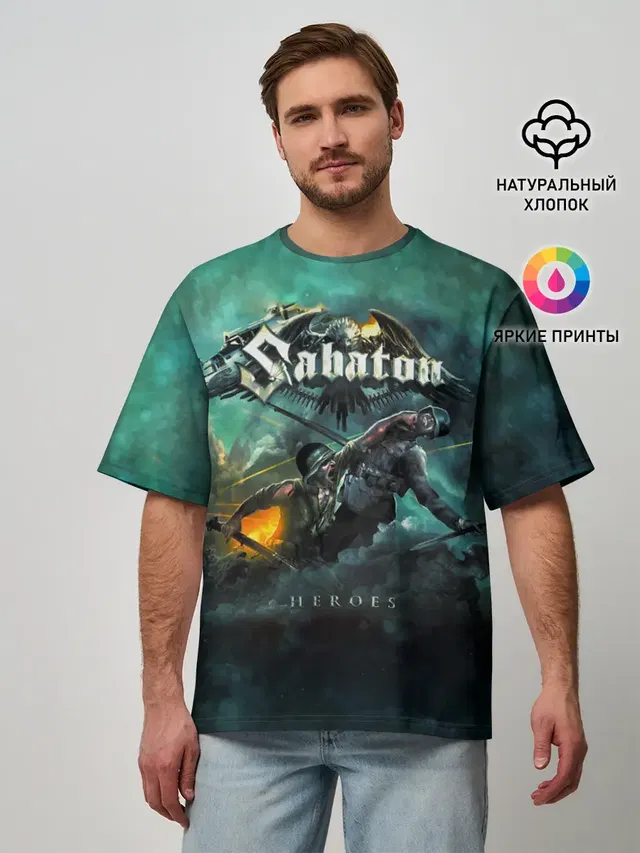 Мужская футболка оверсайз с принтом «Sabaton»