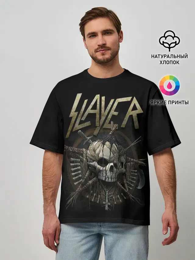 Мужская футболка оверсайз с принтом «Slayer»