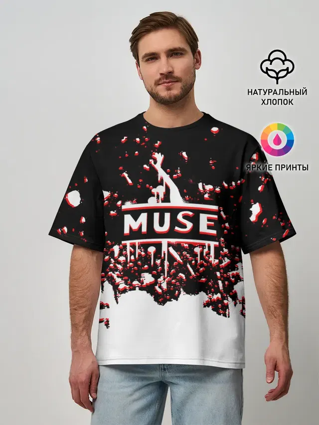 Мужская футболка оверсайз с принтом «Muse»
