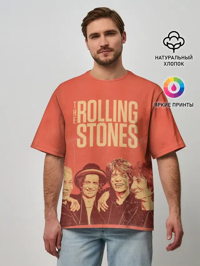 Мужская футболка оверсайз с принтом «Rolling Stones — The Rolling Stones»