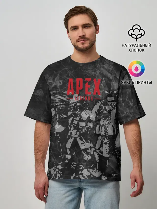 Мужская футболка оверсайз с принтом «Apex Legends — Легенды Апекса»
