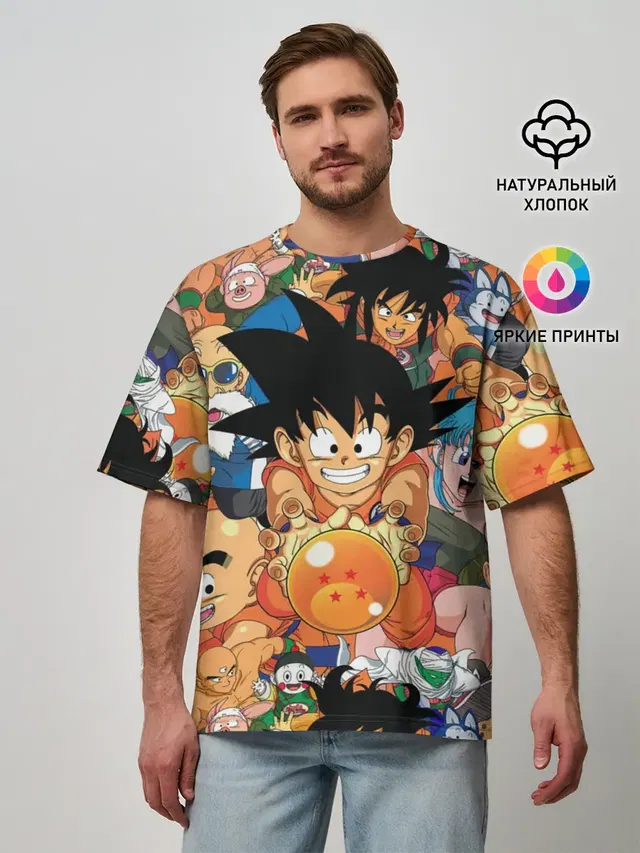 Мужская футболка оверсайз с принтом «Goku»
