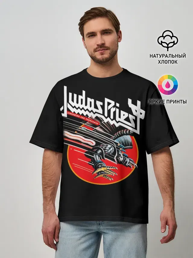 Мужская футболка оверсайз с принтом «Screaming for Vengeance»