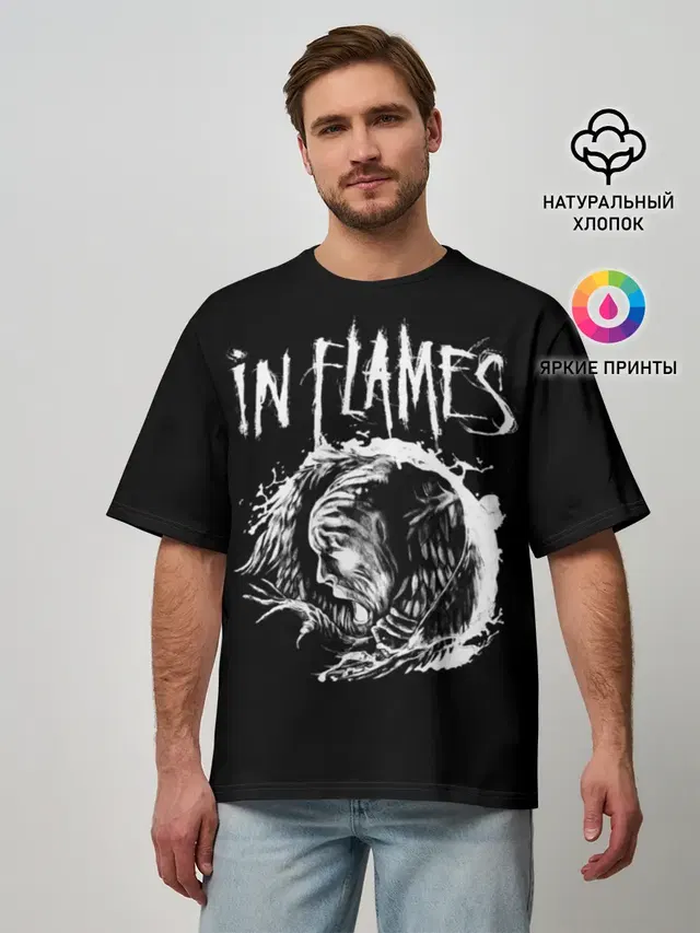 Мужская футболка оверсайз с принтом «In Flames»