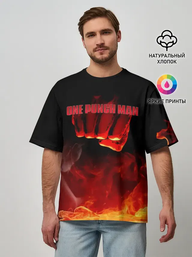 Кулак One Punch-Man в огне