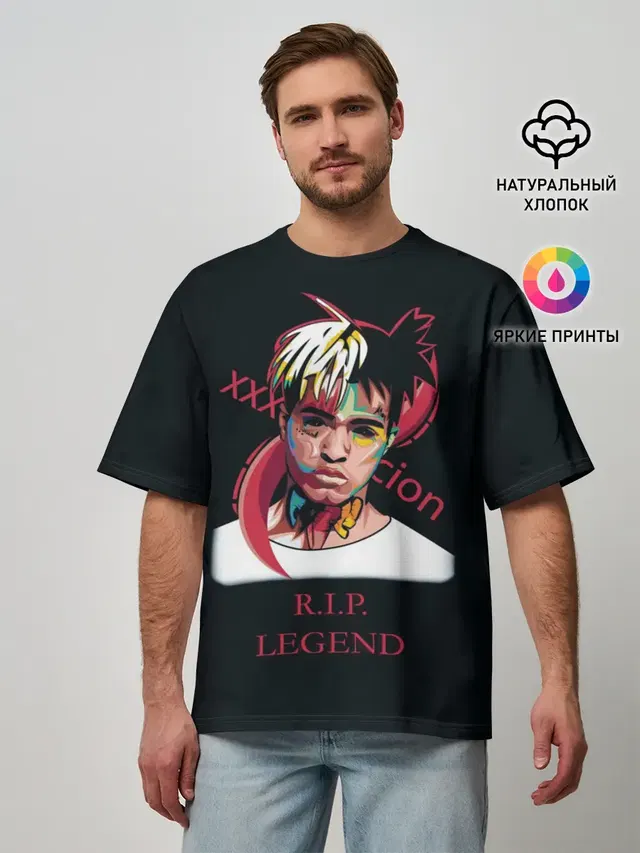 Мужская футболка оверсайз с принтом «XXXtentacion — RIP Legend 2»