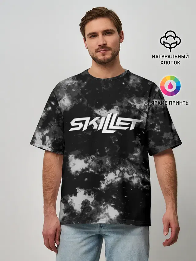 Мужская футболка оверсайз с принтом «Skillet»