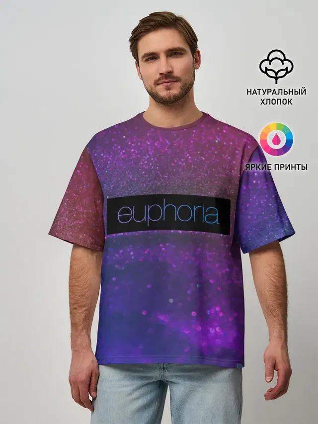Мужская футболка оверсайз с принтом «Эйфория — сериал Euphoria»