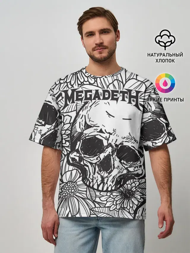 Мужская футболка оверсайз с принтом «Megadeth»