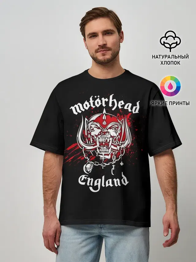 Мужская футболка оверсайз с принтом «Motorhead»