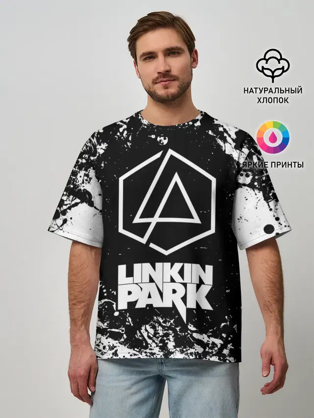 Мужская футболка оверсайз с принтом «Linkin Park 2»