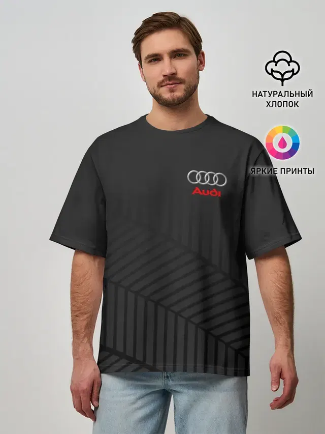Мужская футболка оверсайз с принтом «Audi — AUDI SPORT»