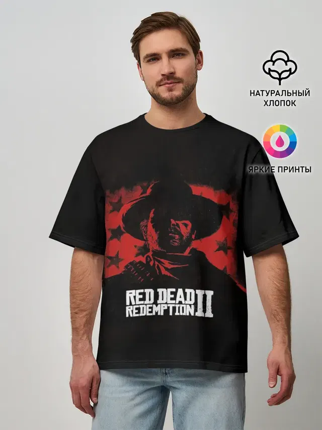 Мужская футболка оверсайз с принтом «Red Dead Redemption»