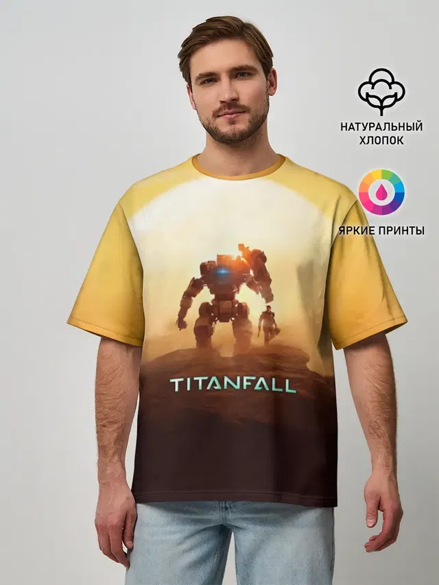 Мужская футболка оверсайз с принтом «Titanfall»