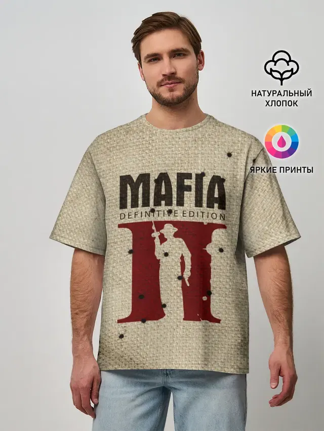 Мужская футболка оверсайз с принтом «Разные игры — Mafia 2»