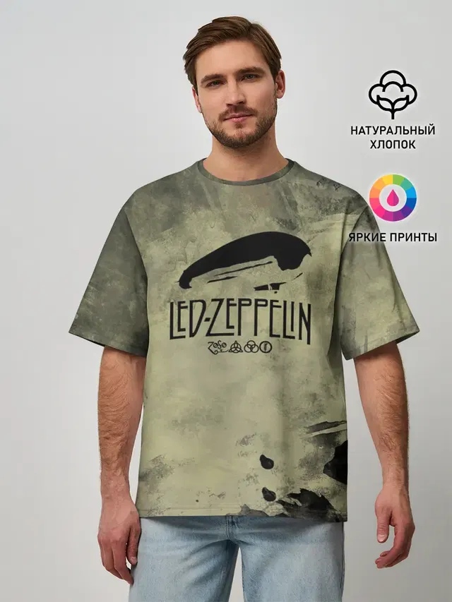 Мужская футболка оверсайз с принтом «Led Zeppelin»