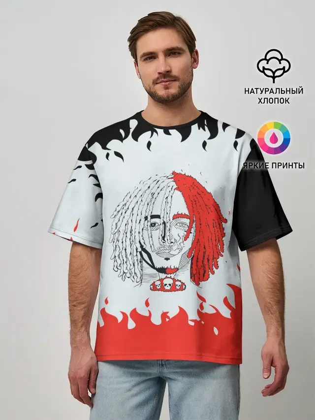 Мужская футболка оверсайз с принтом «Lil Pump — ЛИЛ ПАМП»