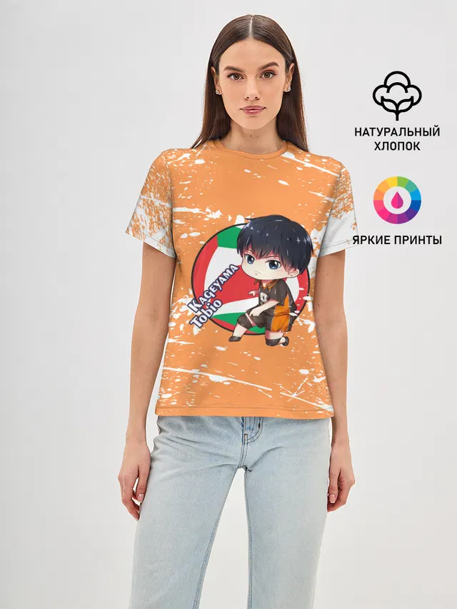Женская базовая футболка с принтом «Хайкью — Kageyama tobio — Haikyu»