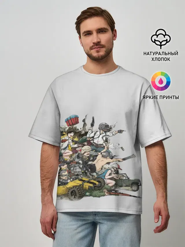 Мужская футболка оверсайз