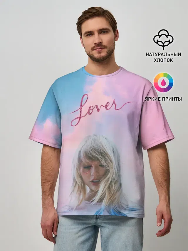 Мужская футболка оверсайз с принтом «Taylor Swift — TAYLOR SWIFT - Lover»