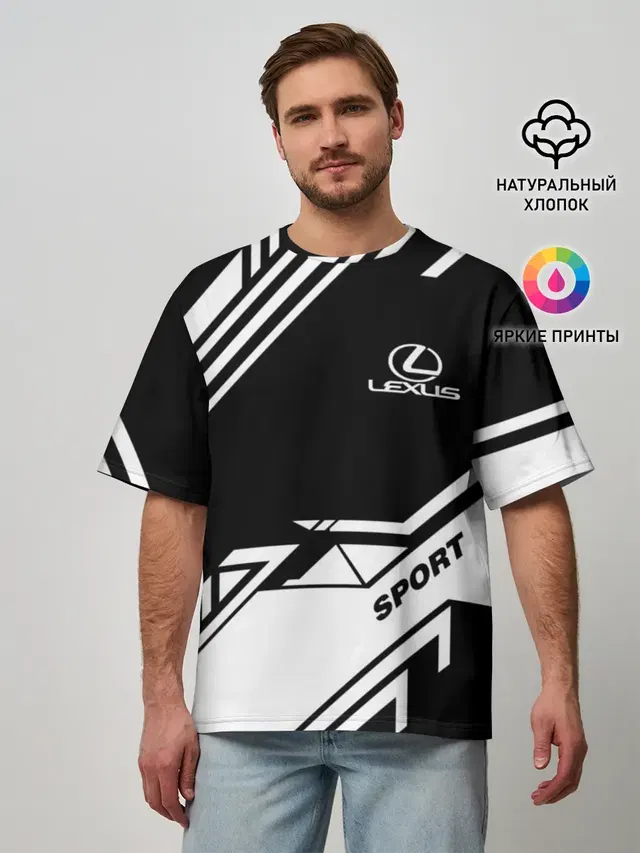 Мужская футболка оверсайз с принтом «Lexus — LEXUS SPORT»