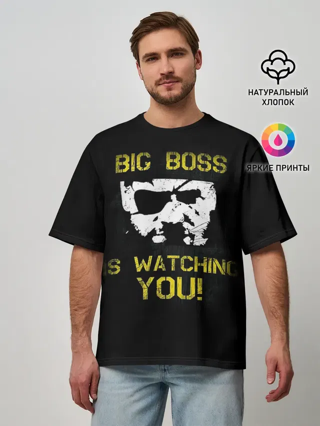Мужская футболка оверсайз с принтом «Big Boss»