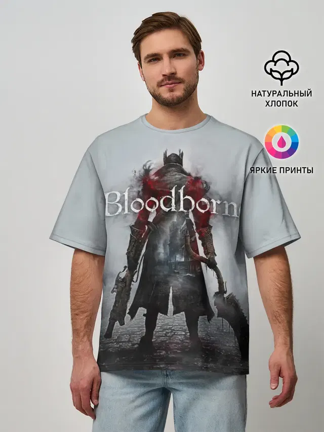 Мужская футболка оверсайз с принтом «Bloodborne»