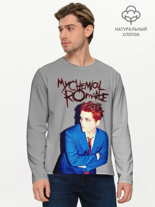 Мужской лонгслив базовый с принтом «My Chemical Romance»