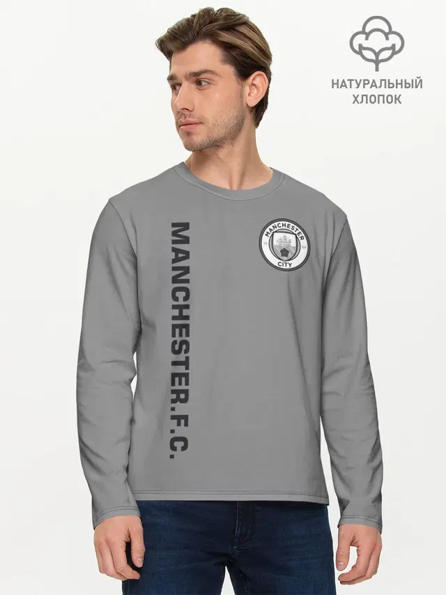 Мужской лонгслив базовый с принтом «Manchester City F.C. — F.C.M.C. 2018 Vintage»