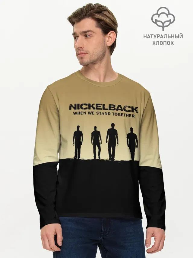 Мужской лонгслив базовый с принтом «Nickelback»