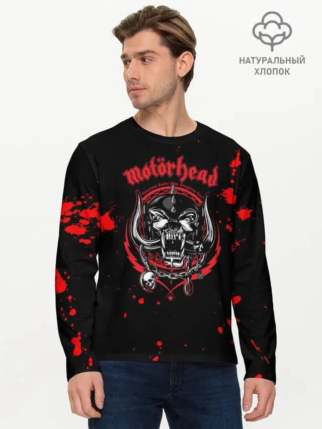 Мужской лонгслив базовый с принтом «Motorhead — Motrhead»