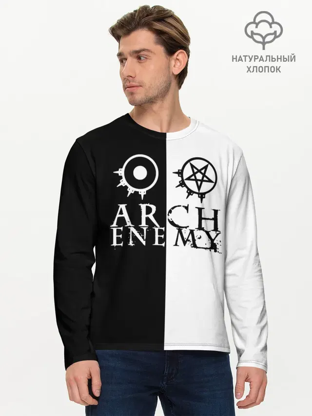 Мужской лонгслив базовый с принтом «Arch Enemy»