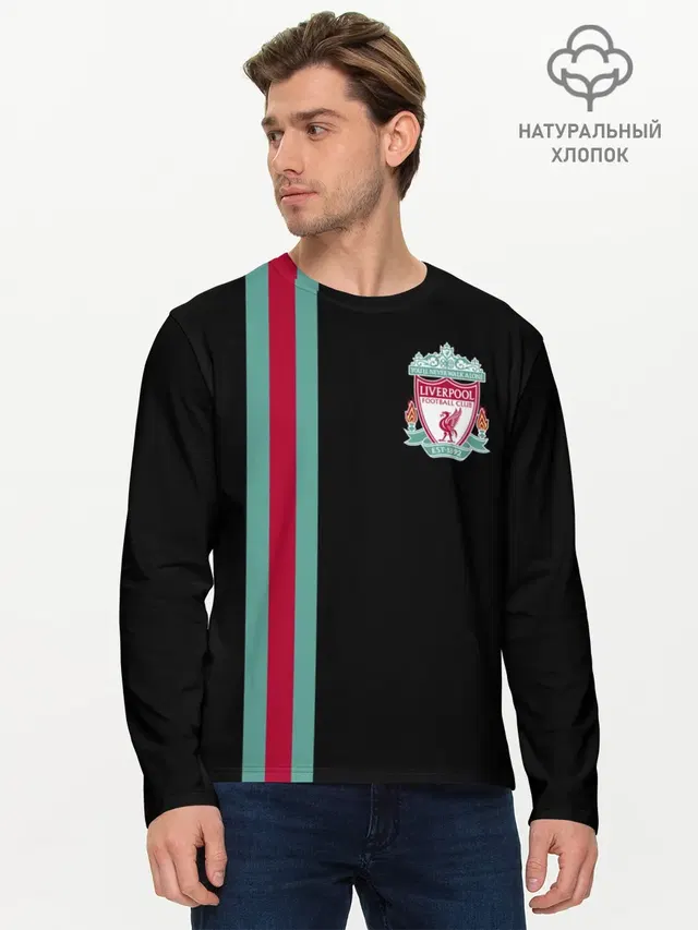 Мужской лонгслив базовый с принтом «Liverpool FC»