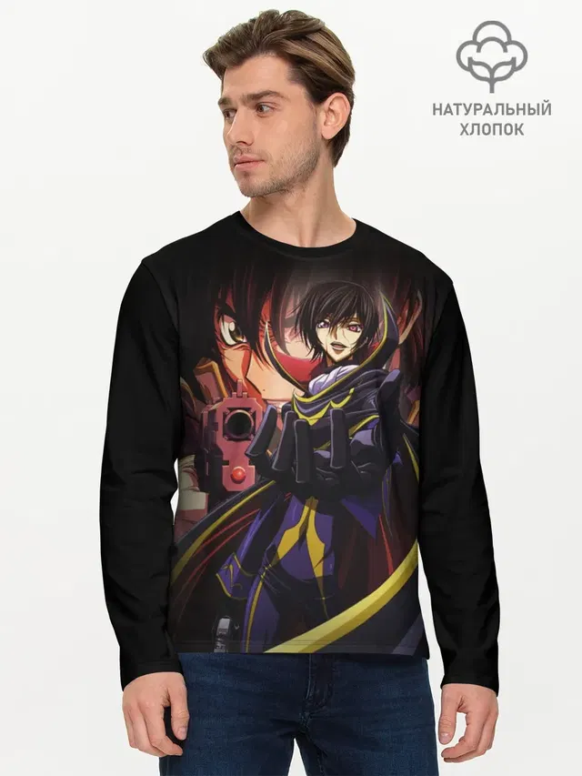 Мужской лонгслив базовый с принтом «Code Geass — Code Geass_8»