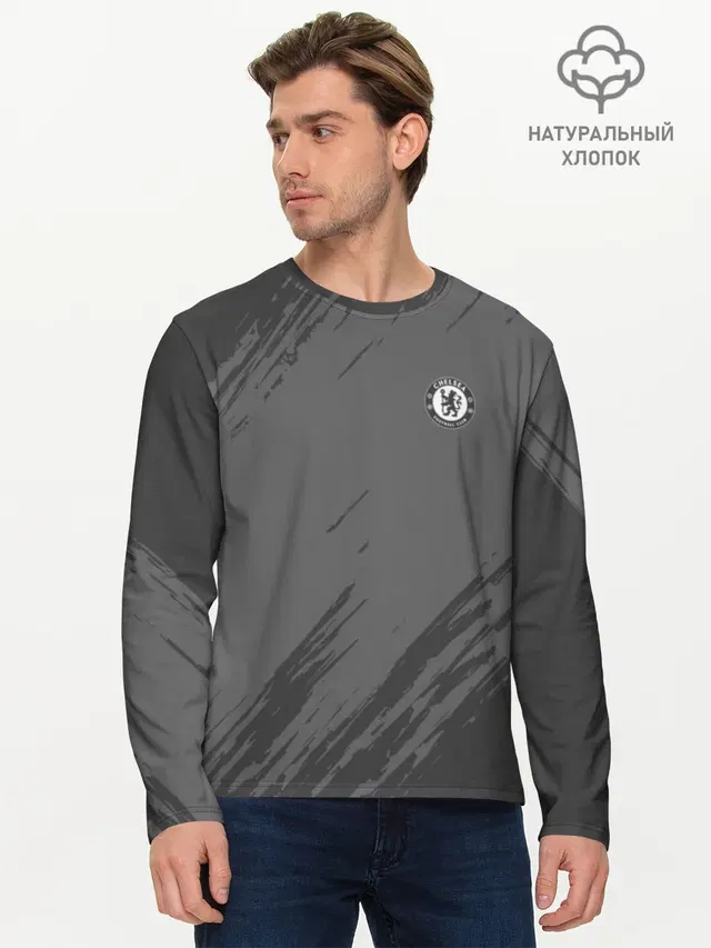 Мужской лонгслив базовый с принтом «Чеinternal Chelsea — Chelsea Uniform»